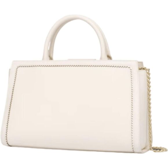 NWT LOVE MOSCHINO Red Heart Beige Satchel Shoulder Handbag MSRP $455 - Picture 7 of 15